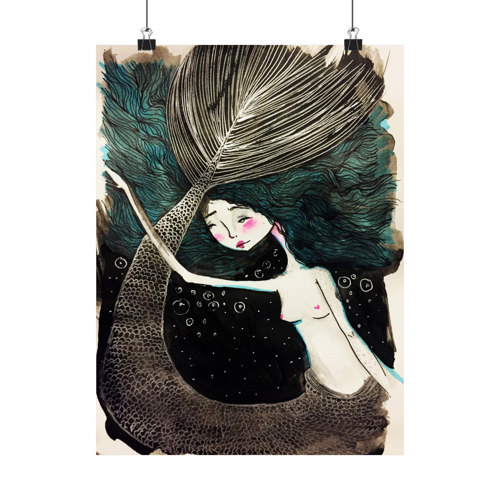 Mermaid in Teal · Poster Print