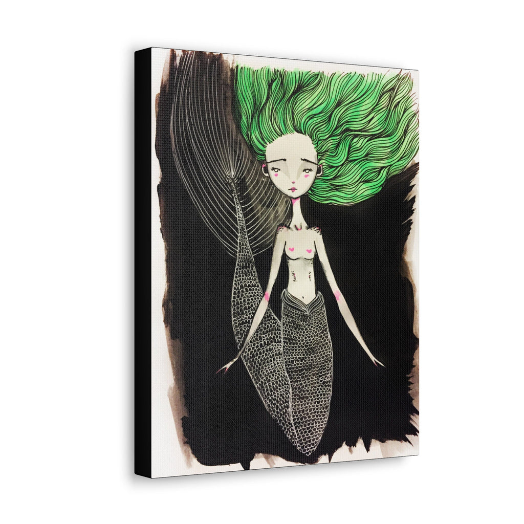 Little Mermaid in Green · Canvas Print