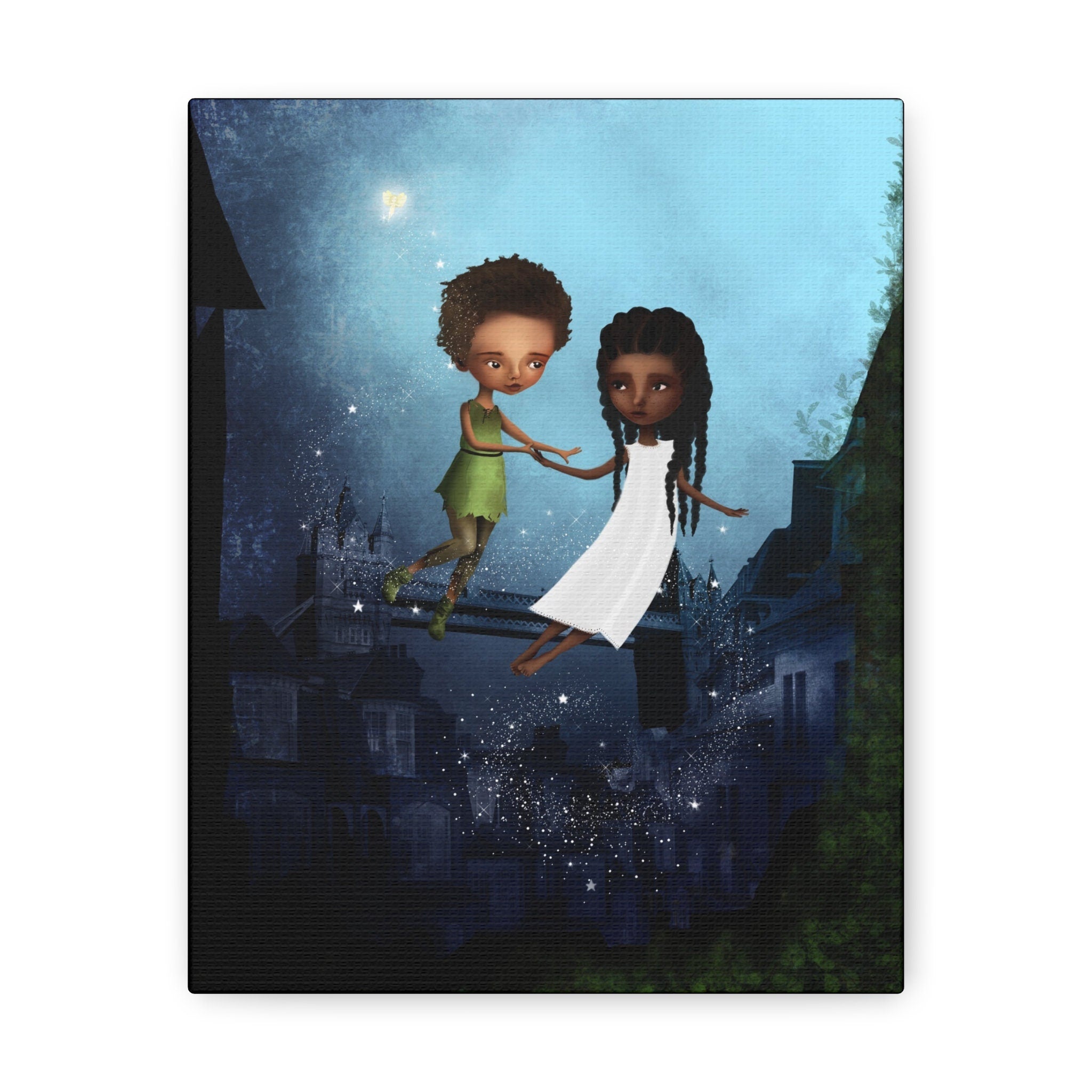 Peter Pan and Wendy in London · Canvas Print