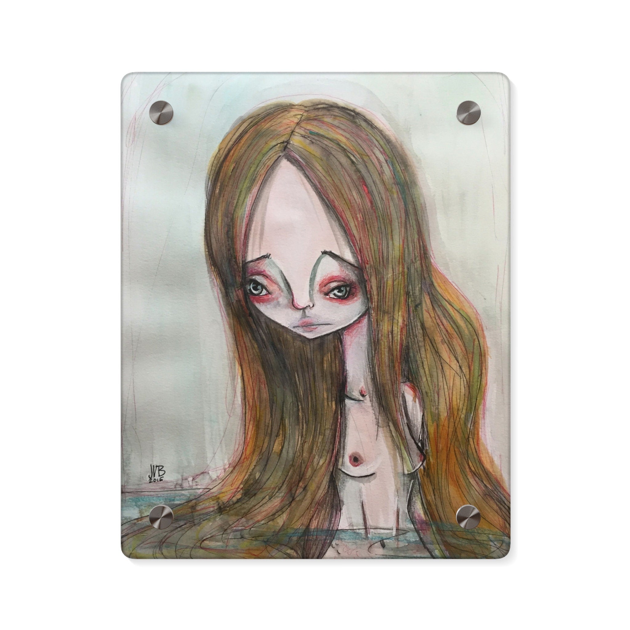 Dark Mermaid Siren Acrylic Wall Art Panel · Acrylic Print