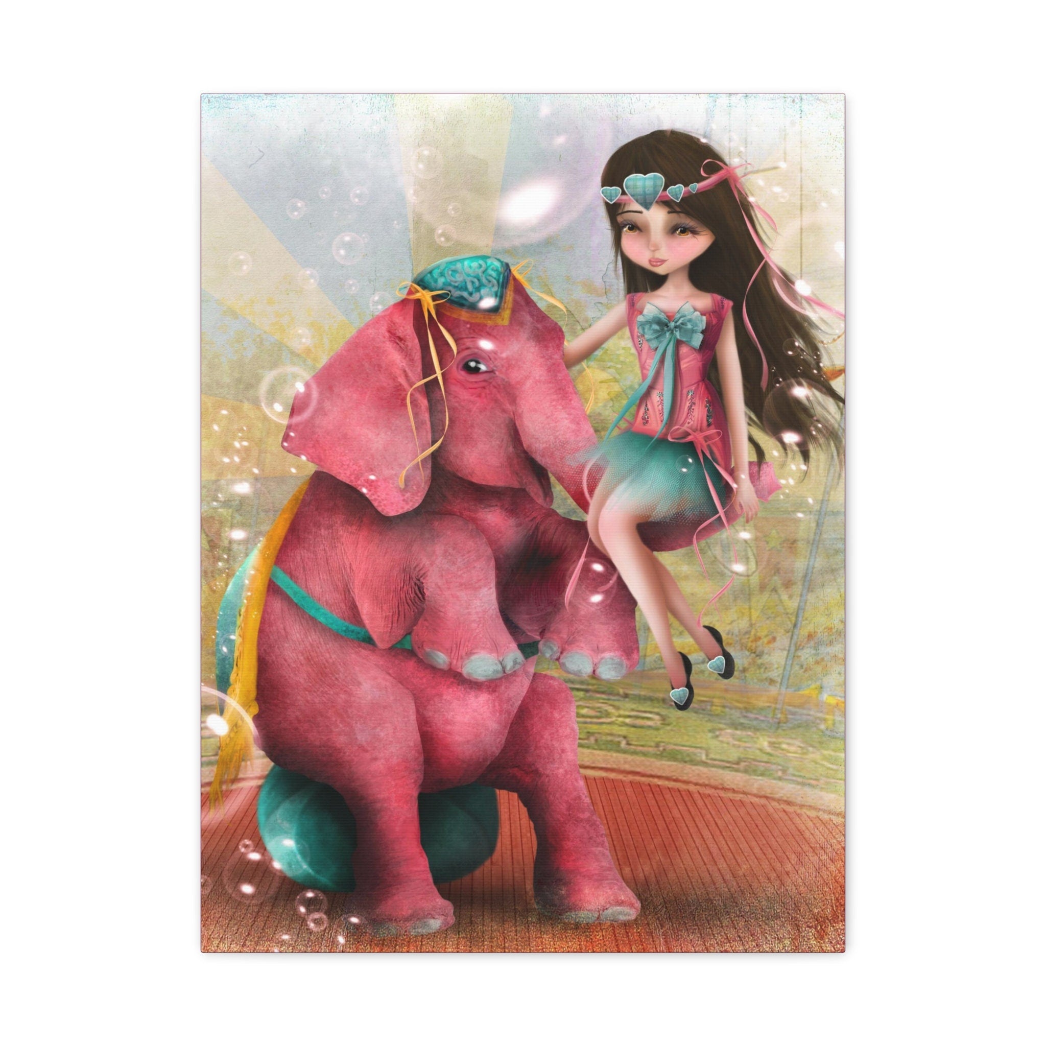 Chelsea and Lady Beatriz the Pink Elephant · Canvas Print