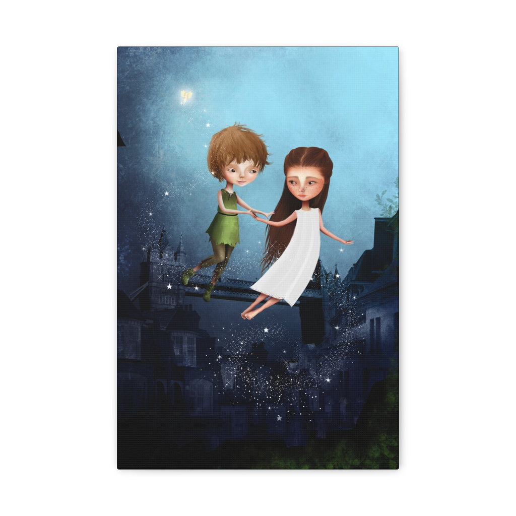 Peter Pan and Wendy in London · Canvas Print