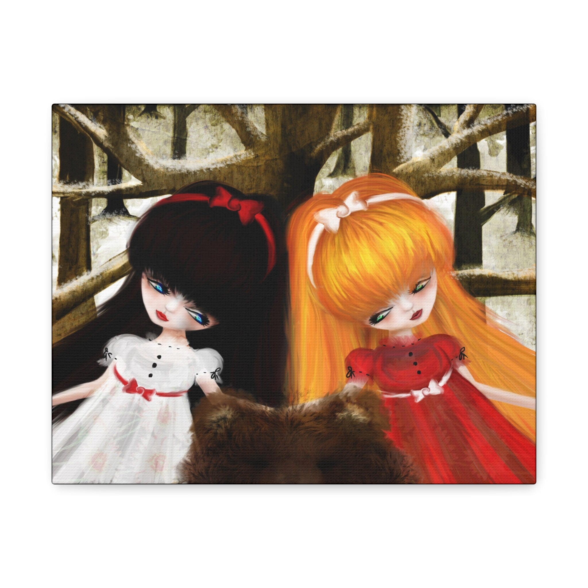 Snow White and Rose Red · Canvas Print