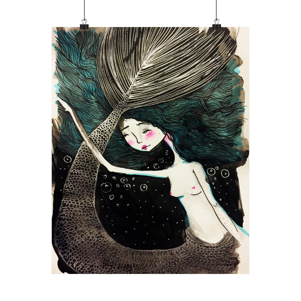 Mermaid in Teal · Poster Print