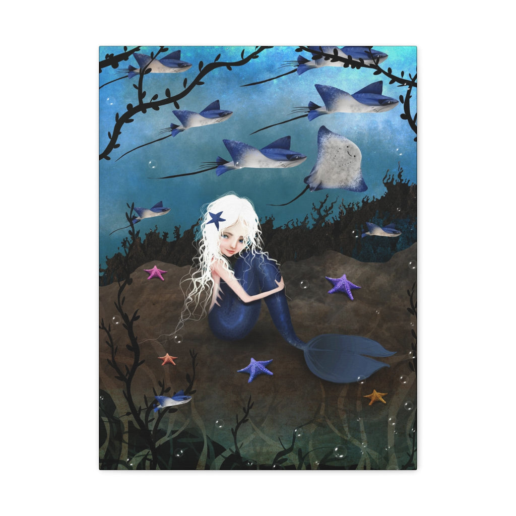 Mermaid in Blue · Canvas Print