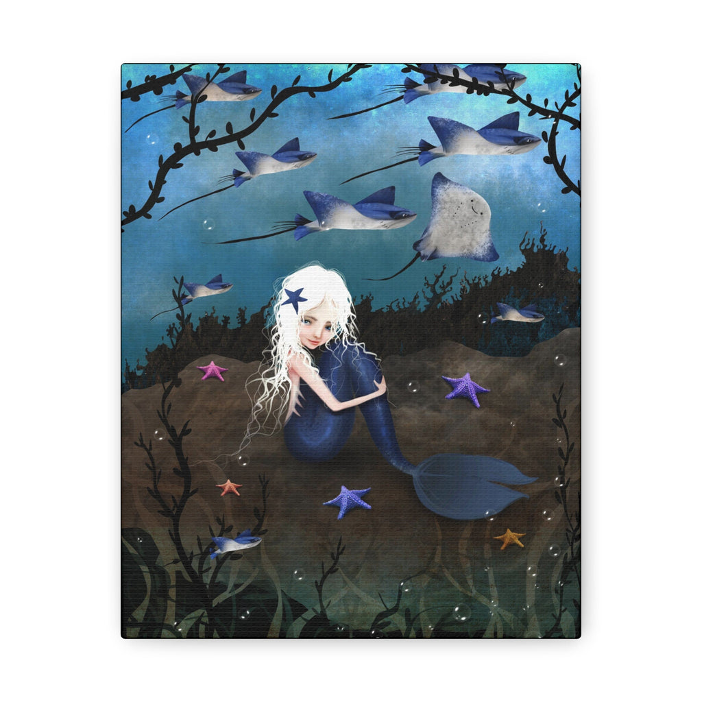 Mermaid in Blue · Canvas Print
