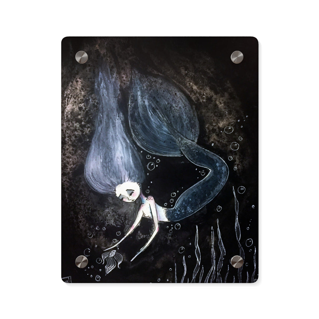 Underwater Dark Mermaid Siren Wall Art Panel · Acrylic Print