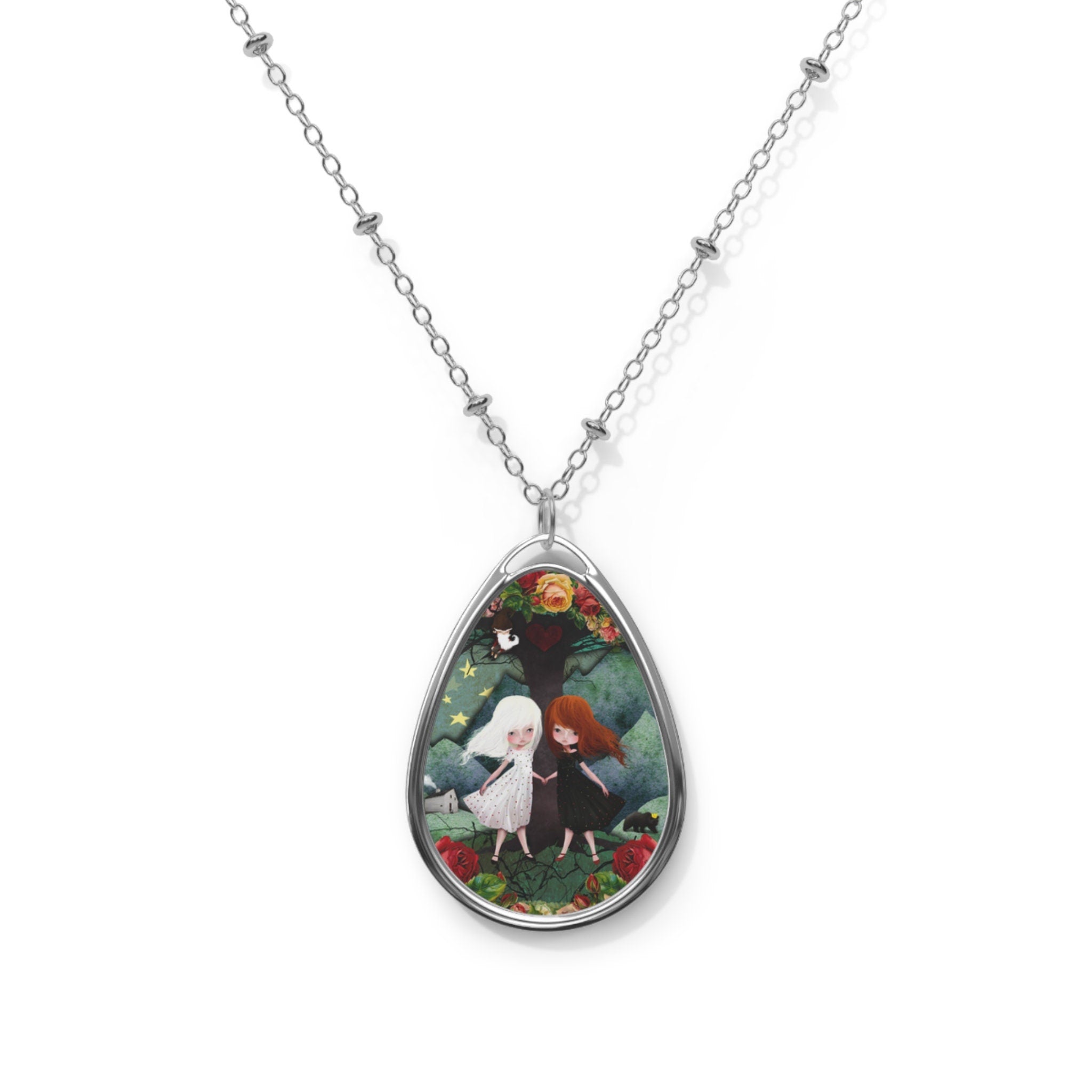 Snow White and Rose Red Oval · Necklace