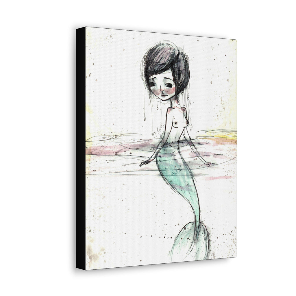 Watercolor Mermaid 1 · Canvas Print
