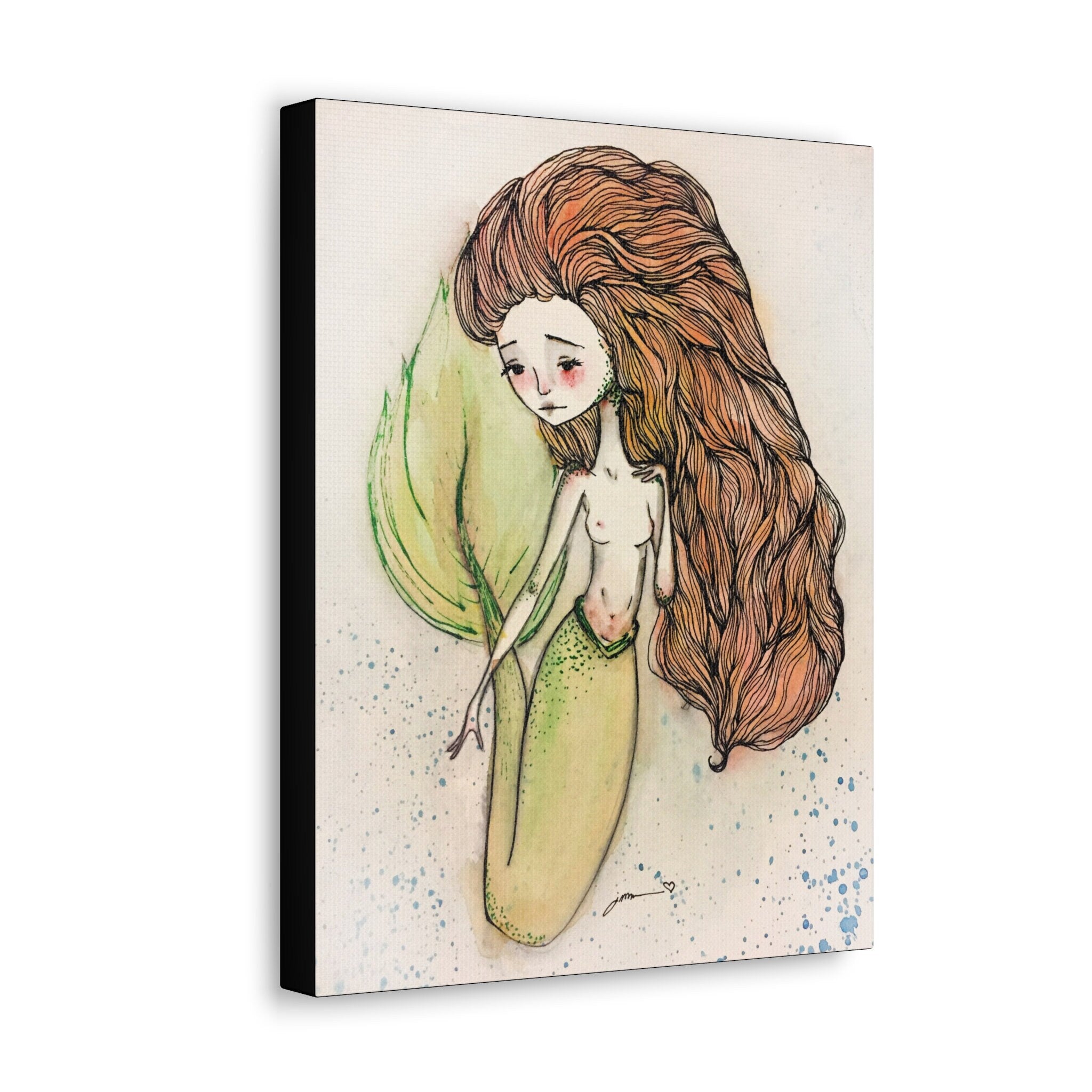 Little Mermaid in Red · Canvas Print