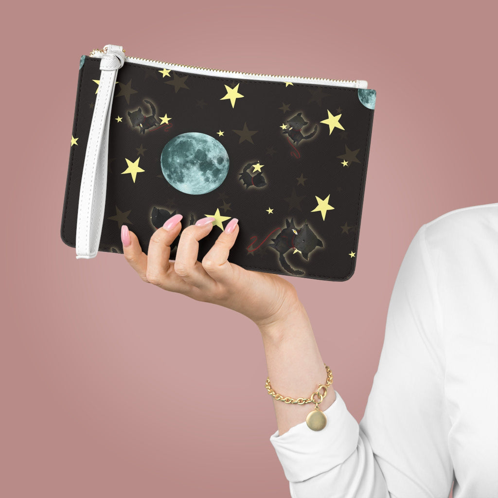LIttle Baby Wolf, Moon and Stars · Clutch Bag
