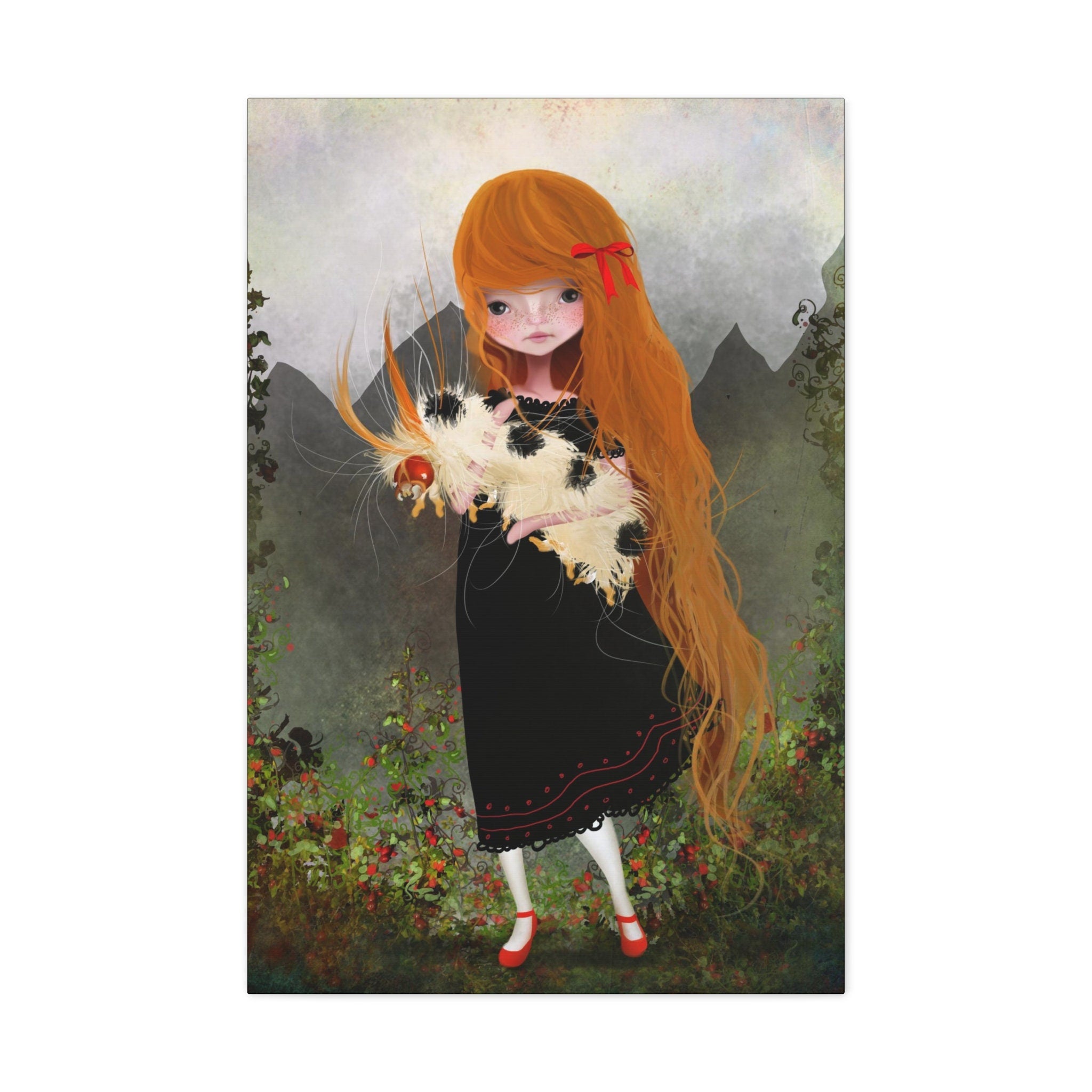 Little Arabella Miller and her Caterpillar · Canvas Print