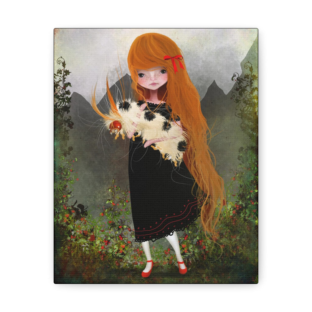 Little Arabella Miller and her Caterpillar · Canvas Print