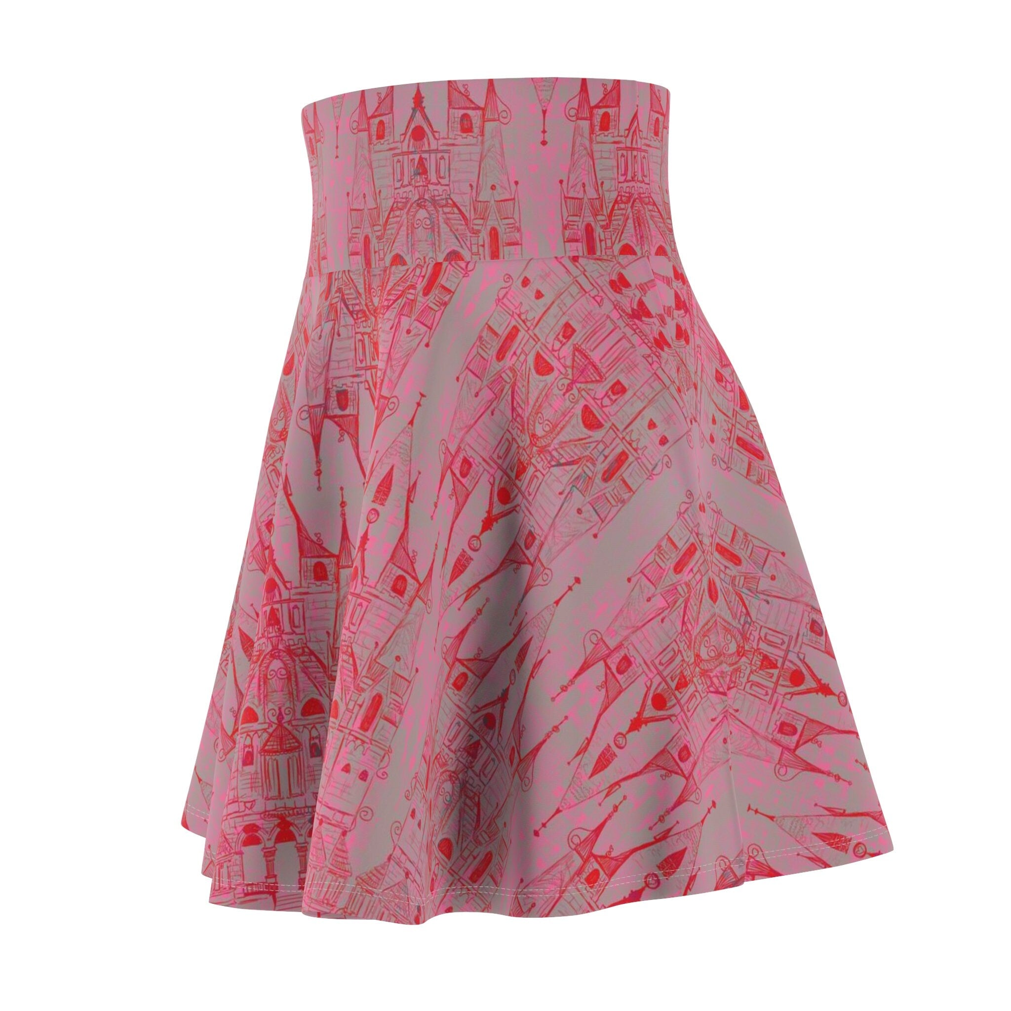 Cinderellas Castle in Neon Pink Women's Skater Skirt · Apparel