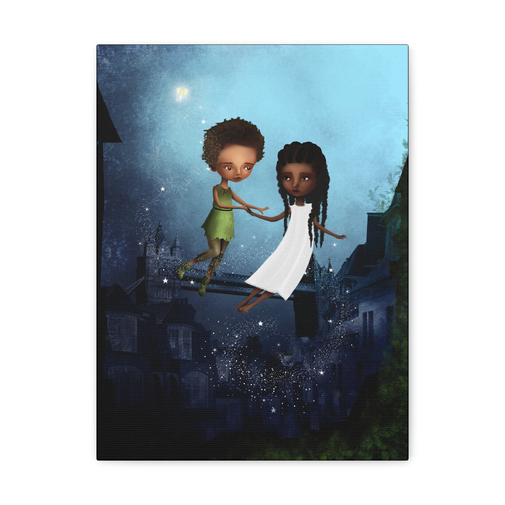 Peter Pan and Wendy in London · Canvas Print