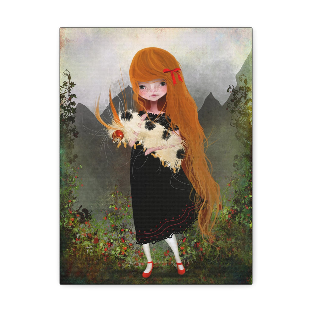 Little Arabella Miller and her Caterpillar · Canvas Print