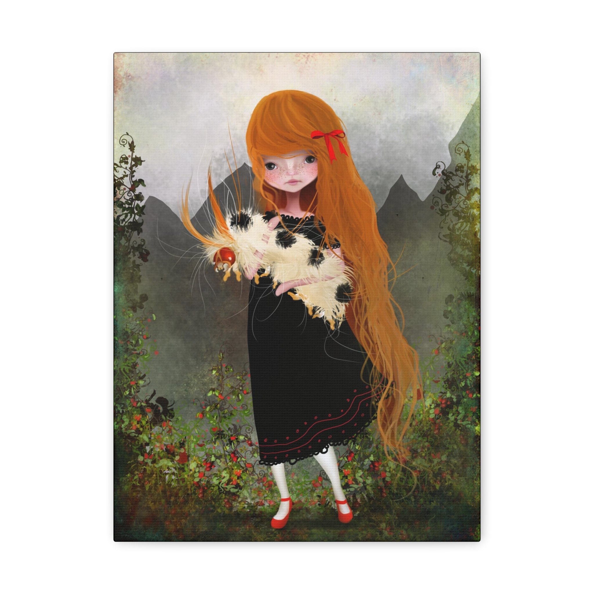 Little Arabella Miller and her Caterpillar · Canvas Print