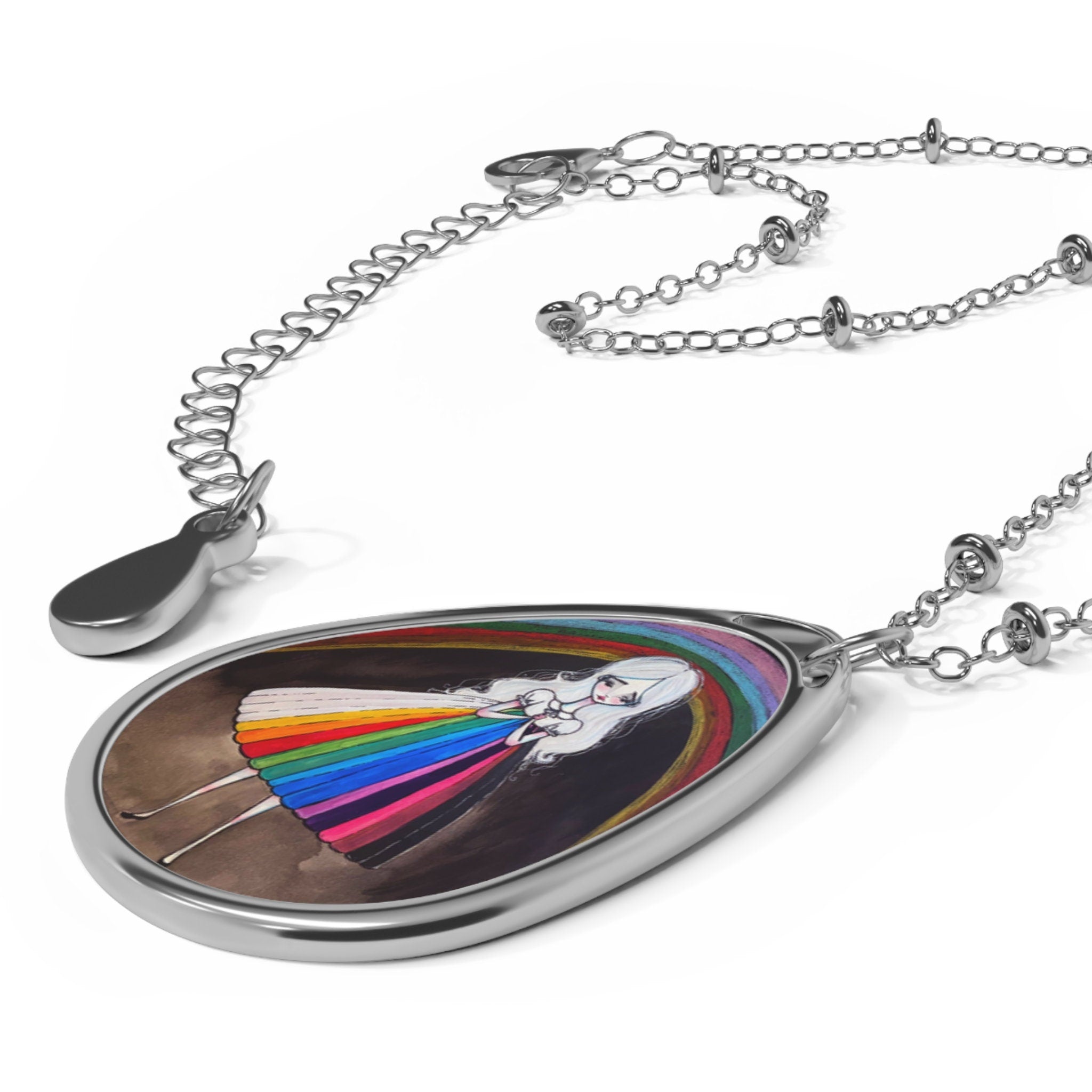 Babe Rainbow Oval · Necklace