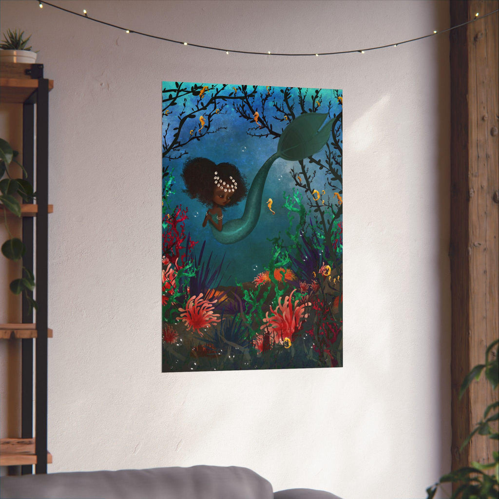 Teal Mermaid- Matte Vertical Posters · Poster Print