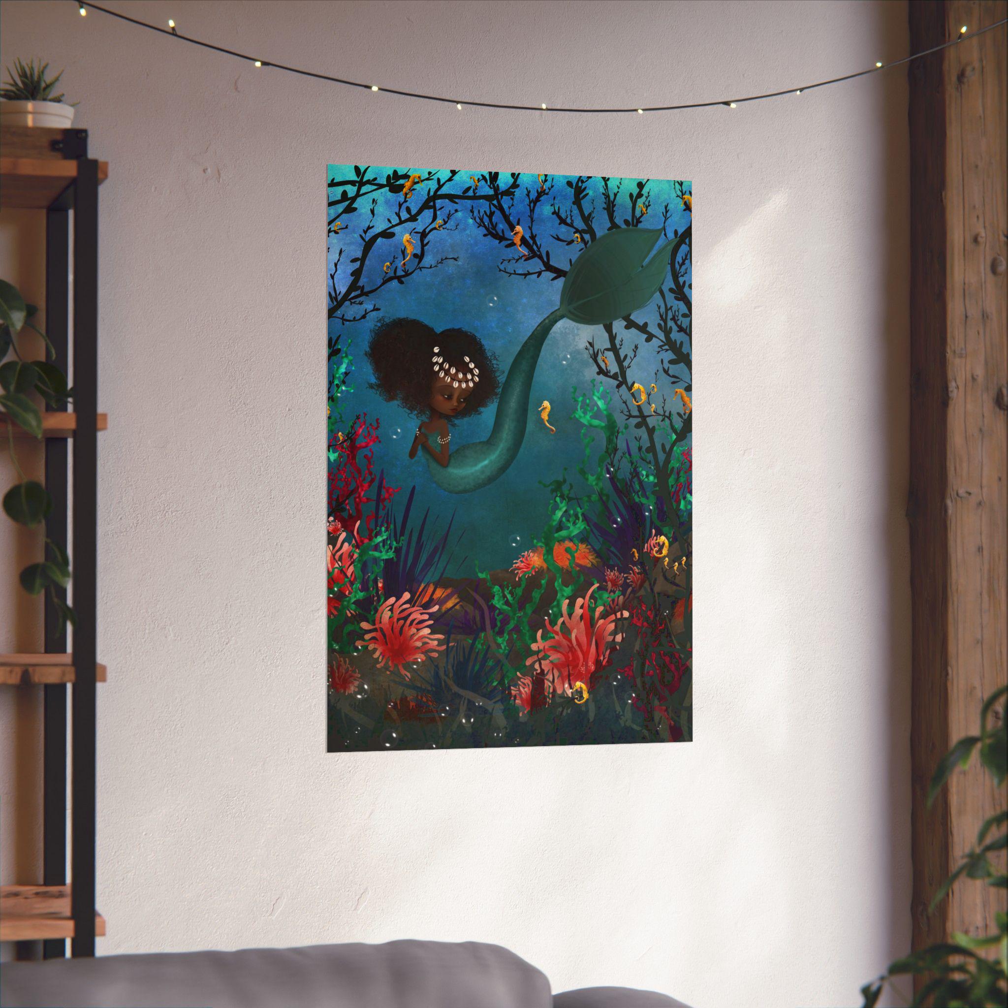 Teal Mermaid- Matte Vertical Posters · Poster Print