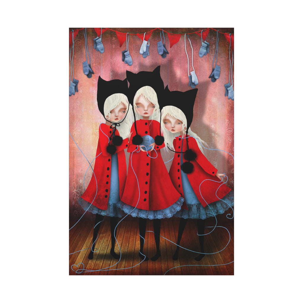 Three Little Kittens who Lost Their Mittens · Canvas Print