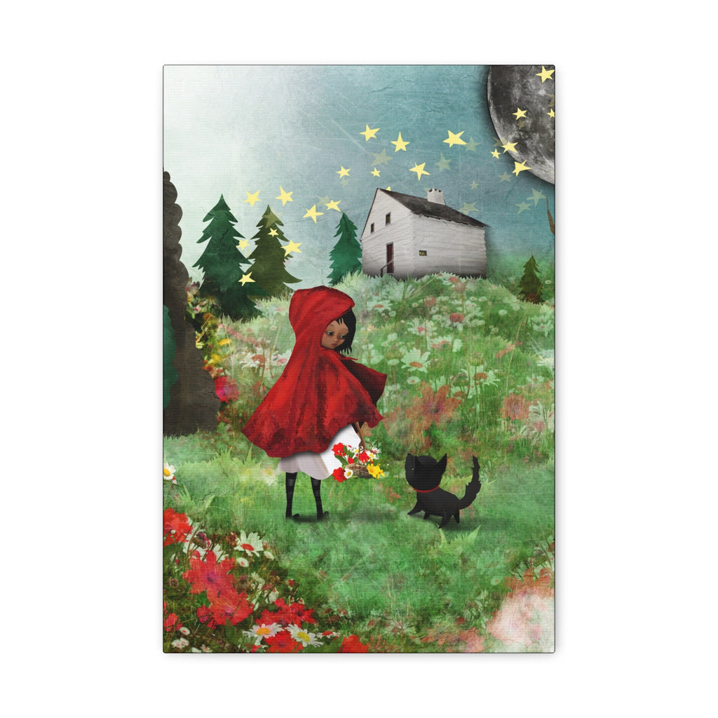 Little Red Riding Hood, the Wolf and Grandma's House · Canvas Print