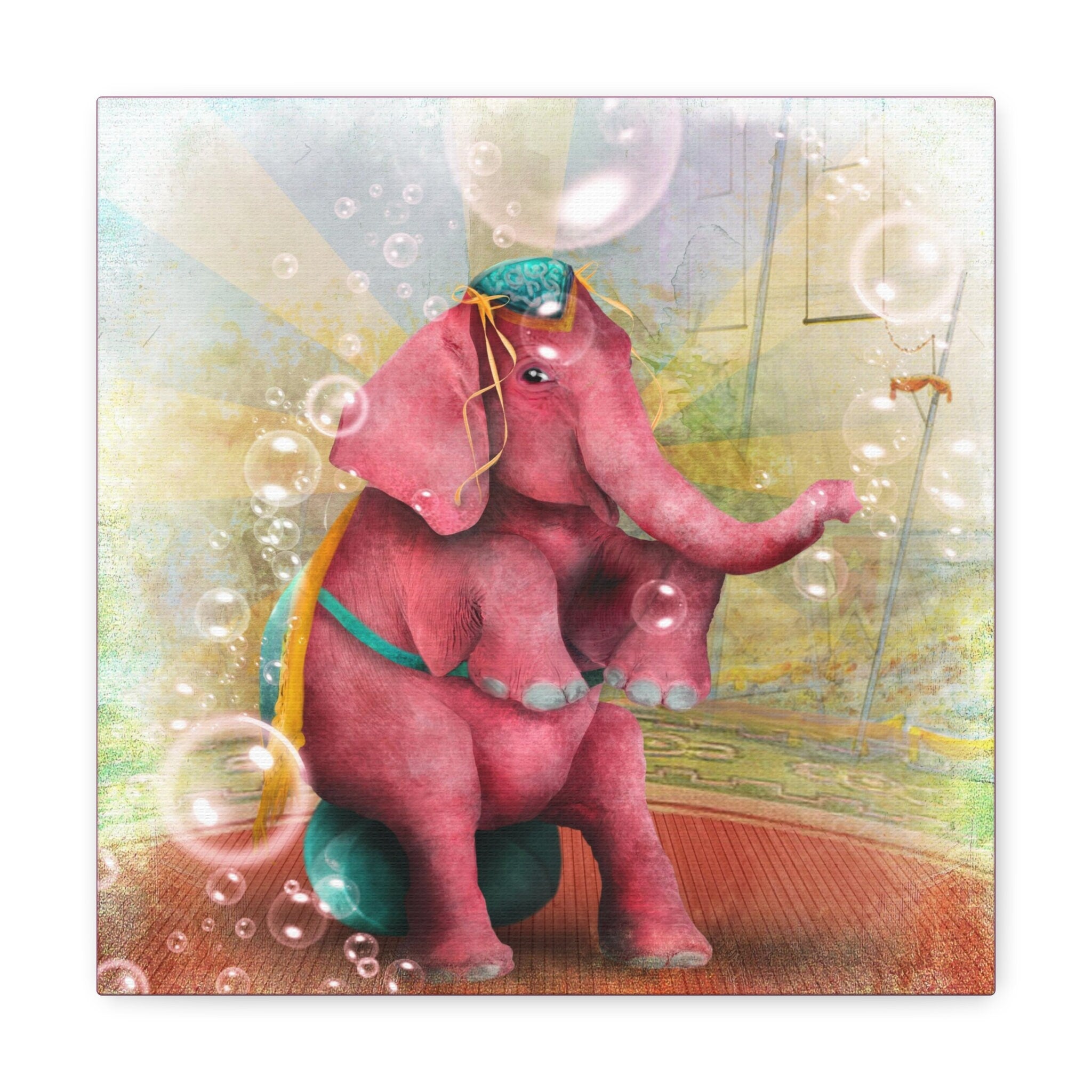 Lady Beatriz the Pink Elephant · Canvas Print