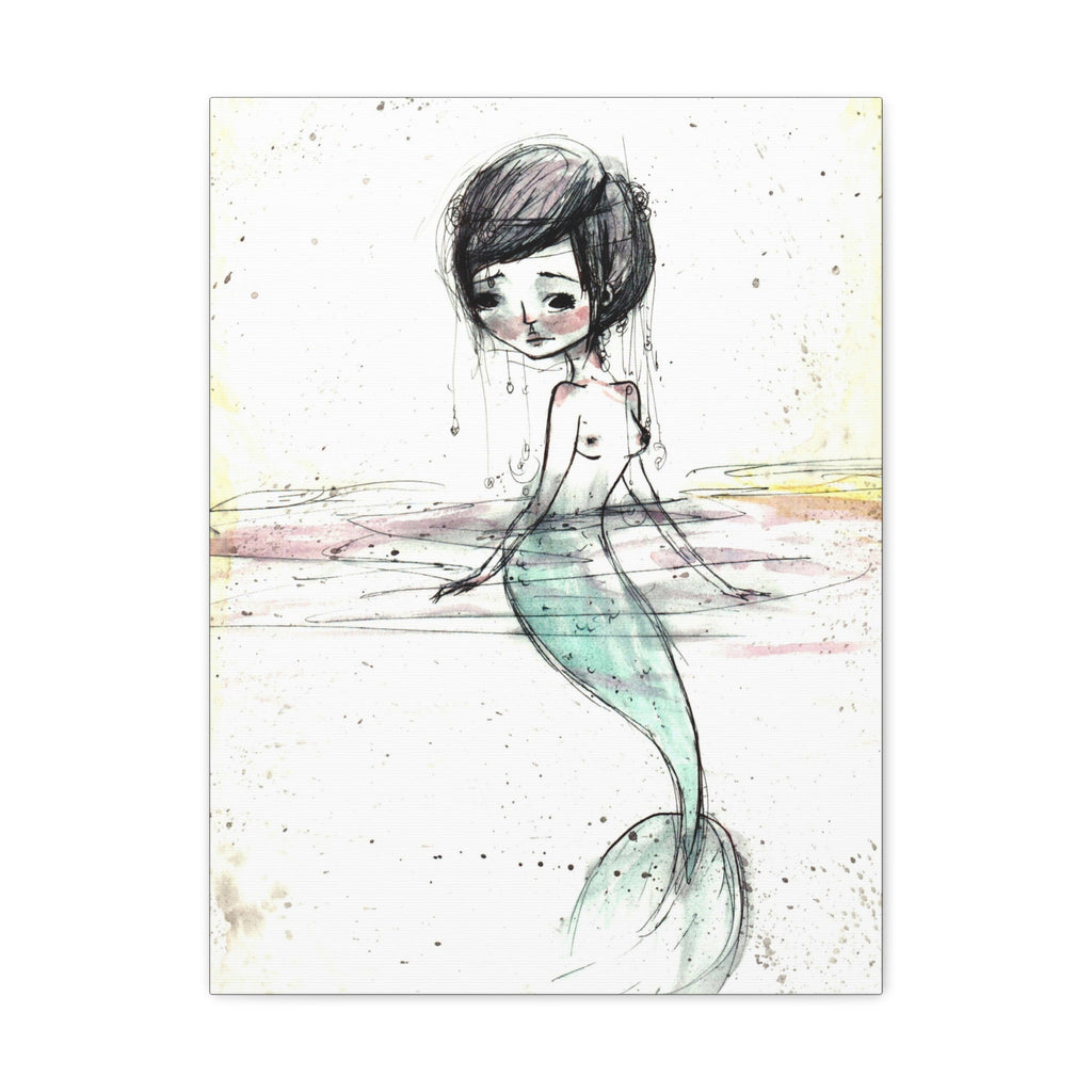 Watercolor Mermaid 1 · Canvas Print