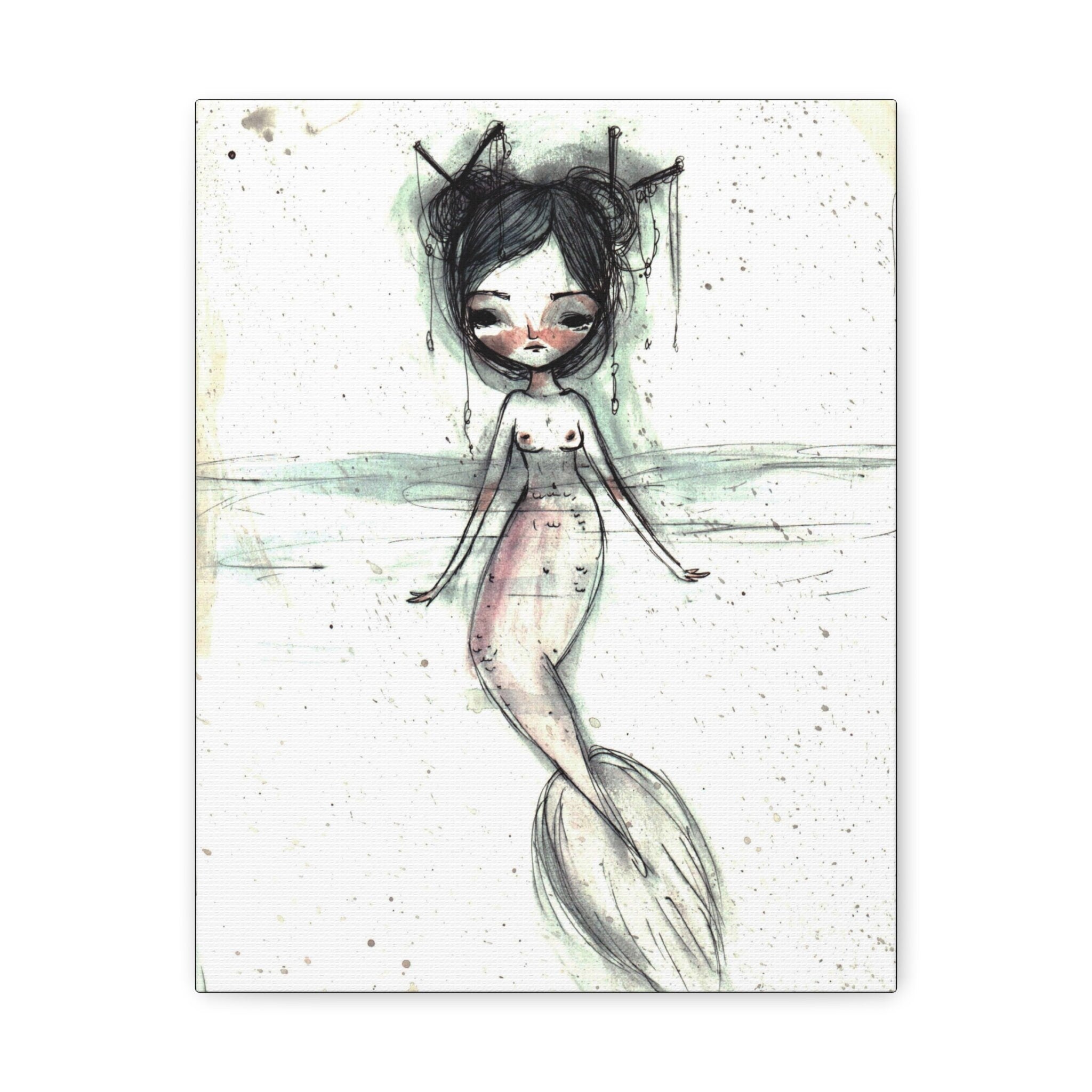 Watercolor Mermaid 2 · Canvas Print