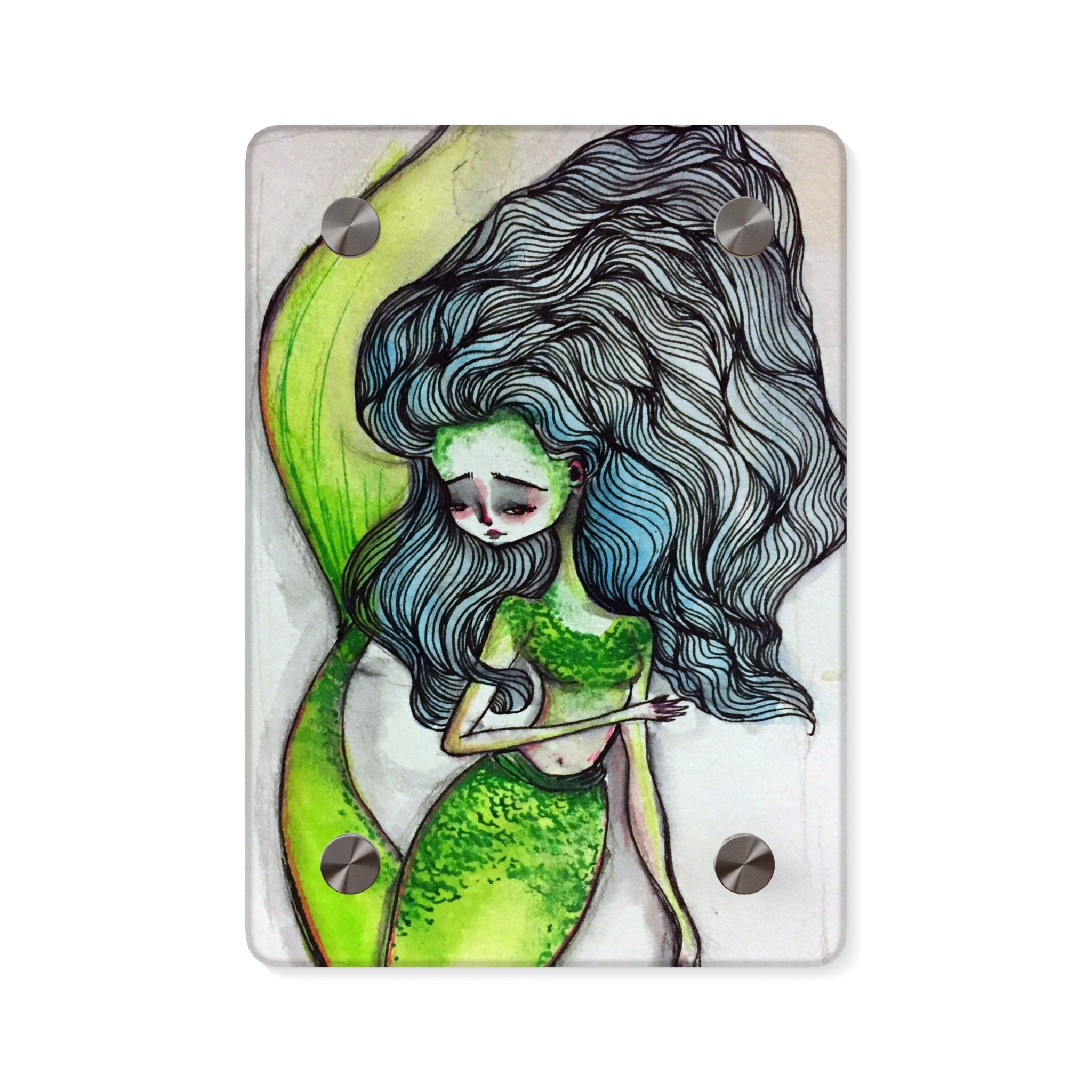 Mermaid in Green Acrylic Wall Art Panel · Acrylic Print
