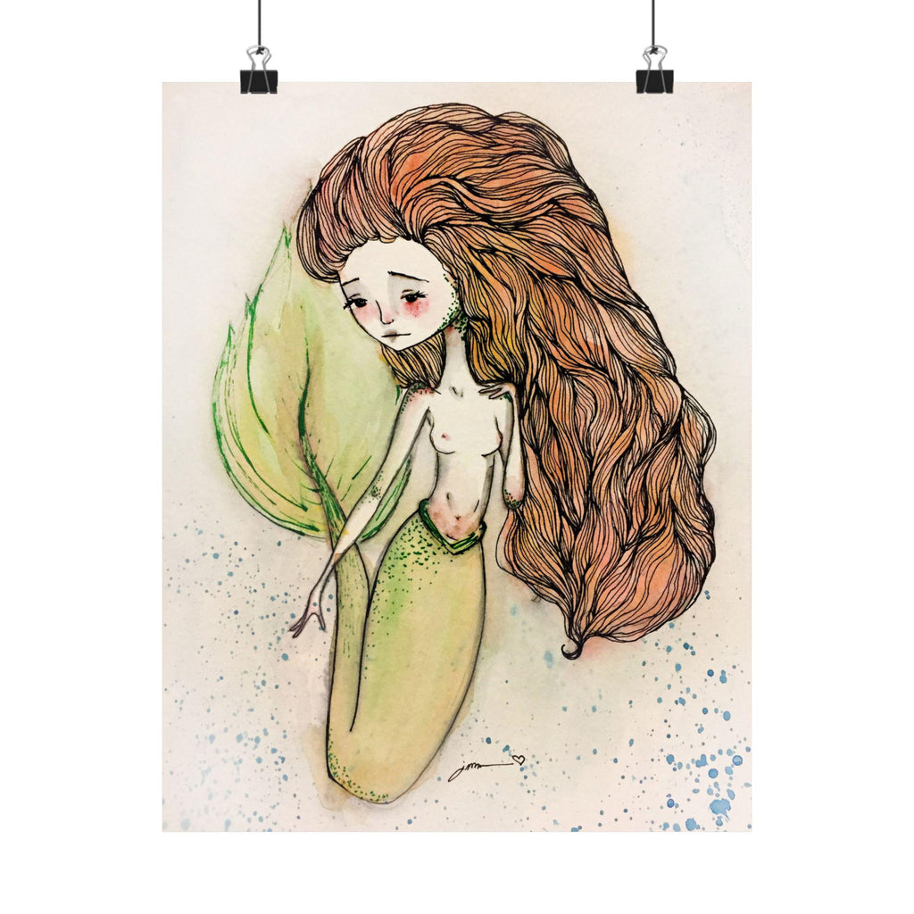 Mermaid in Red · Poster Print