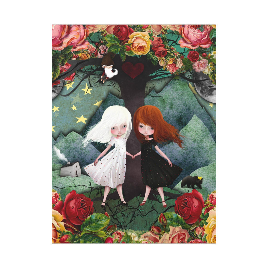 Snow White and Rose Red · Canvas Print