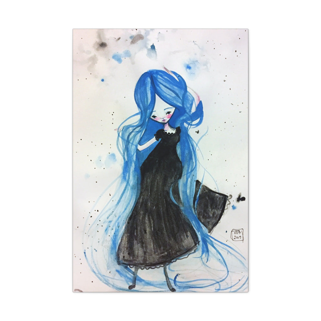 Rapunzel in Blue · Canvas Print
