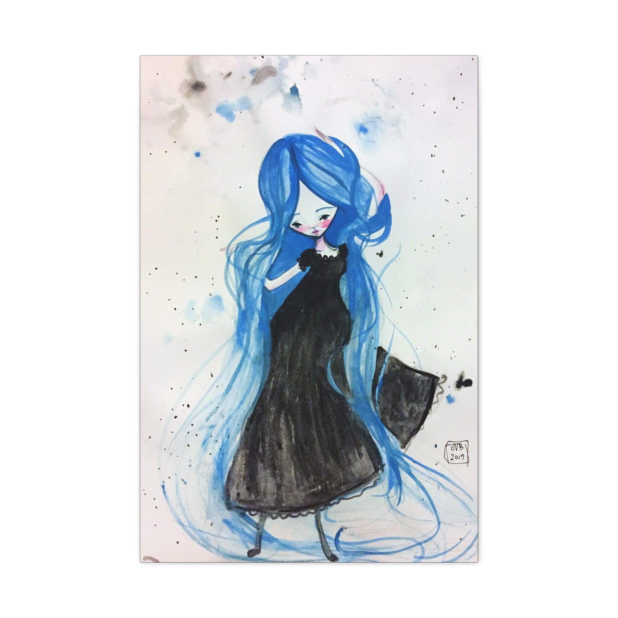 Rapunzel in Blue · Canvas Print