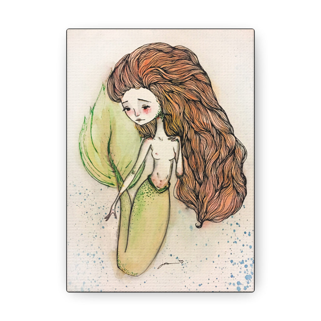 Little Mermaid in Red · Canvas Print