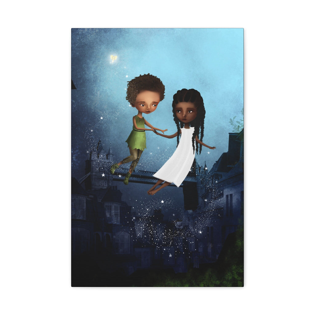 Peter Pan and Wendy in London · Canvas Print