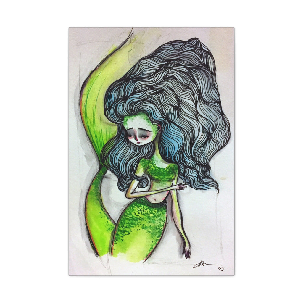 Mermaid in Green and Blue · Canvas Print