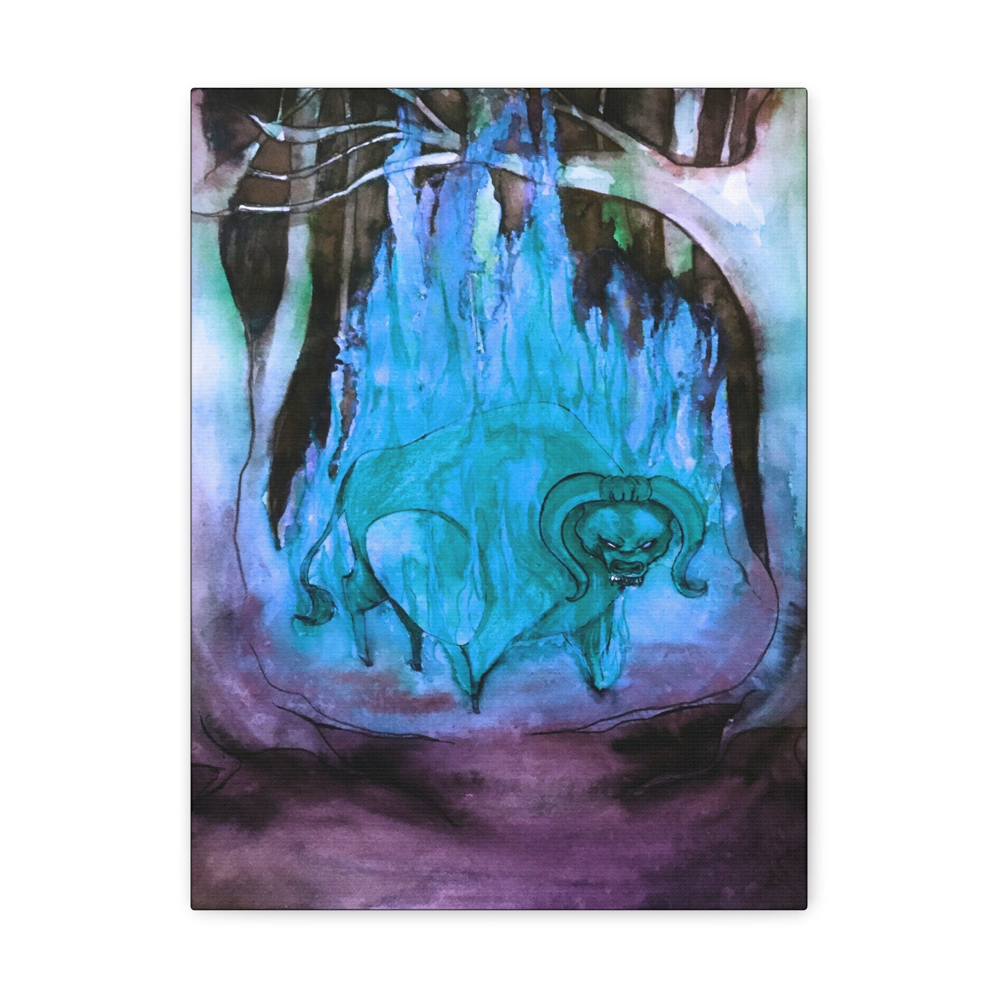 The Red Bull Inverted · Canvas Print