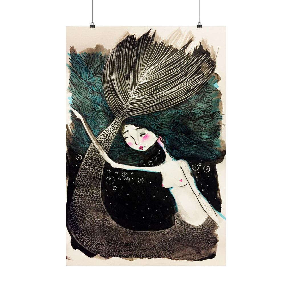 Mermaid in Teal · Poster Print