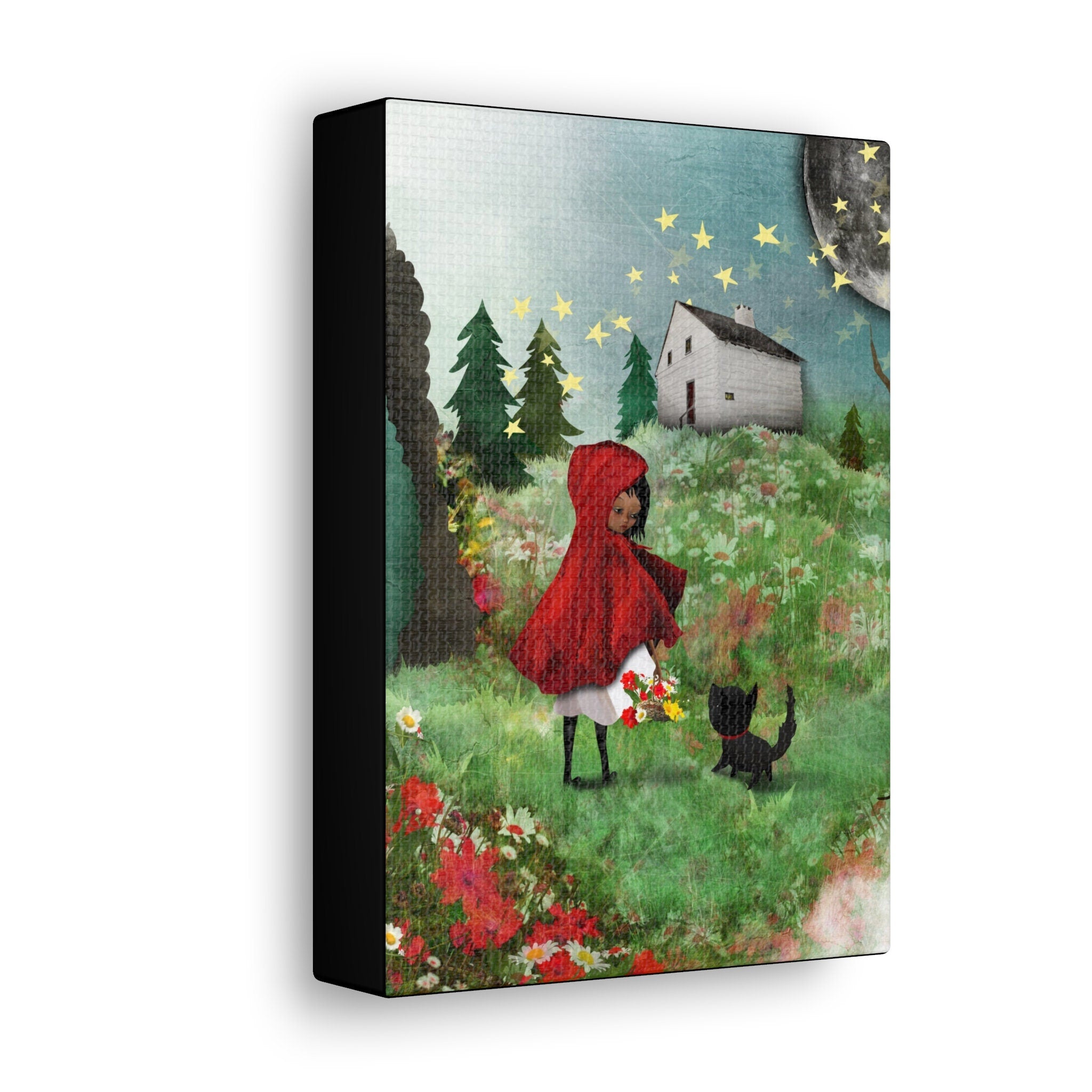 Little Red Riding Hood, the Wolf and Grandma's House · Canvas Print