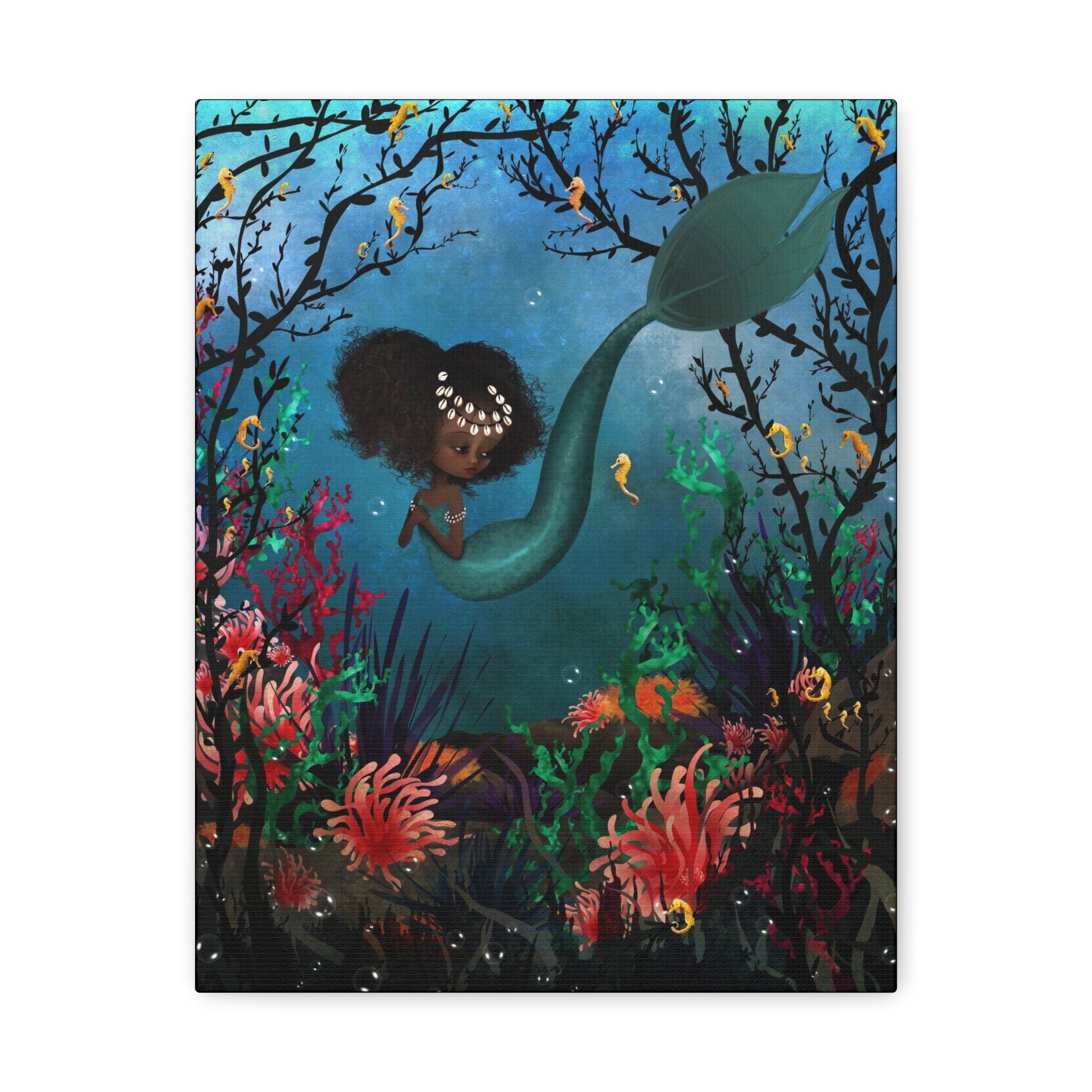 Teal Mermaid · Canvas Print