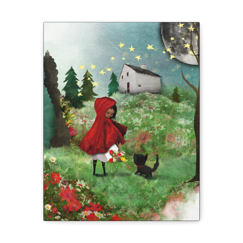 Little Red Riding Hood, the Wolf and Grandma's House · Canvas Print