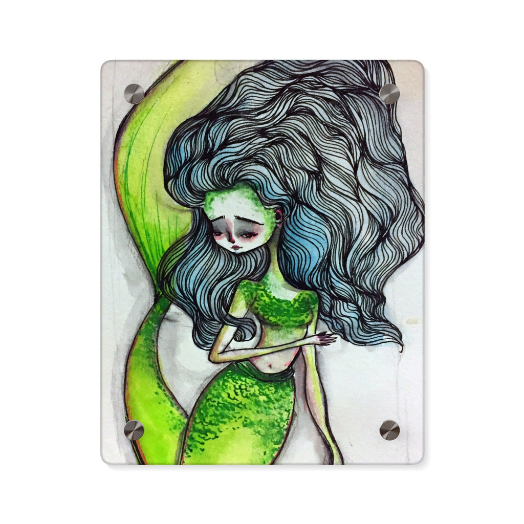 Mermaid in Green Acrylic Wall Art Panel · Acrylic Print