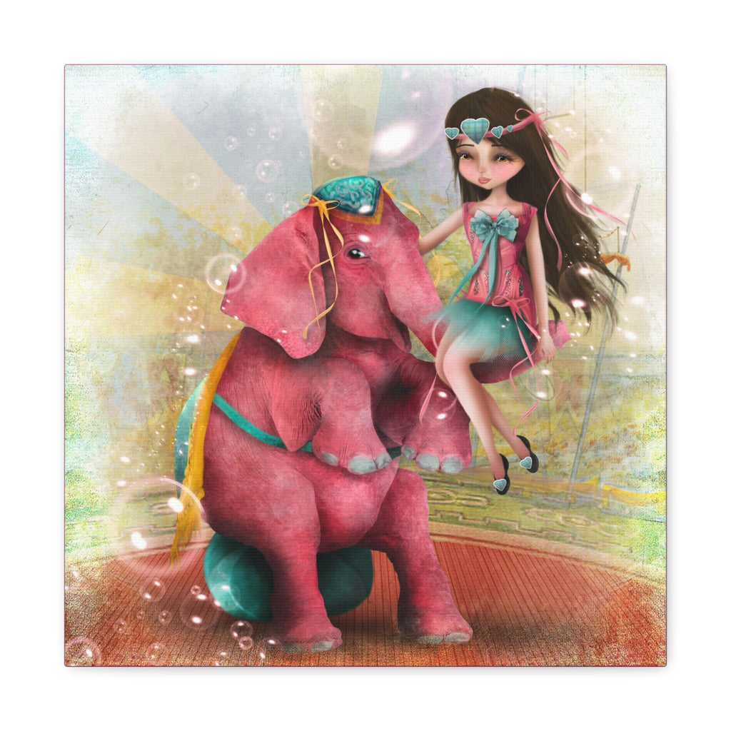 Chelsea and Lady Beatriz the Pink Elephant · Canvas Print