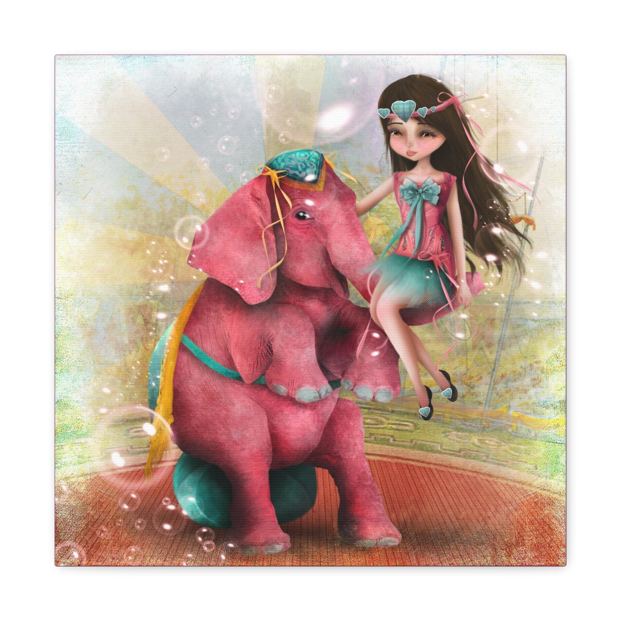 Chelsea and Lady Beatriz the Pink Elephant · Canvas Print