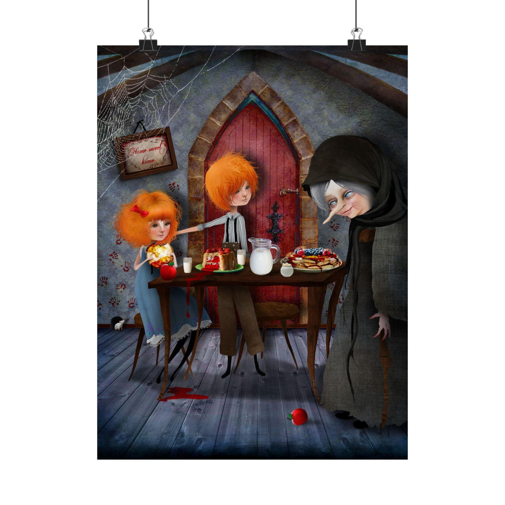 Hansel and Gretel in the Witches House · Poster Print