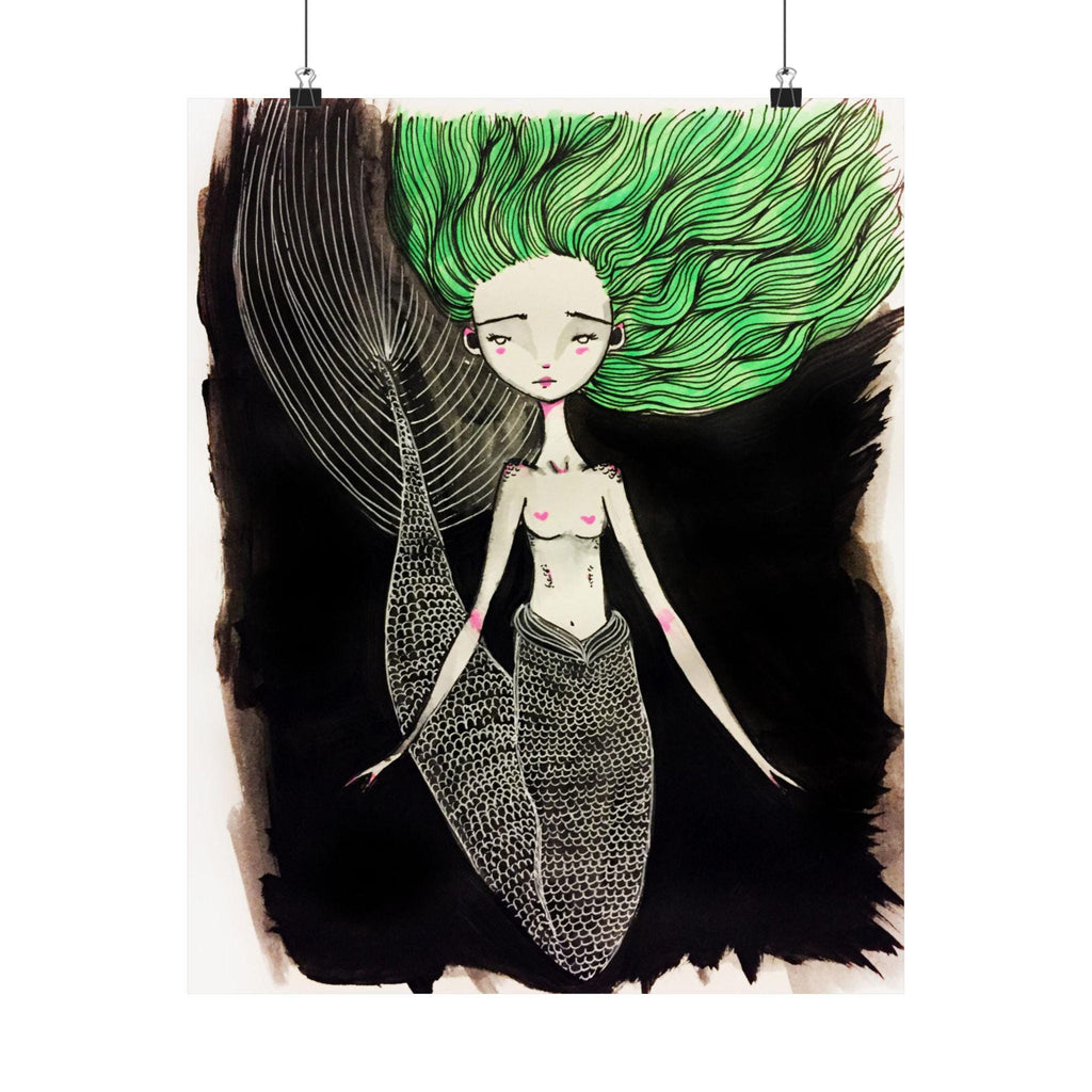 Mermaid in Green · Poster Print