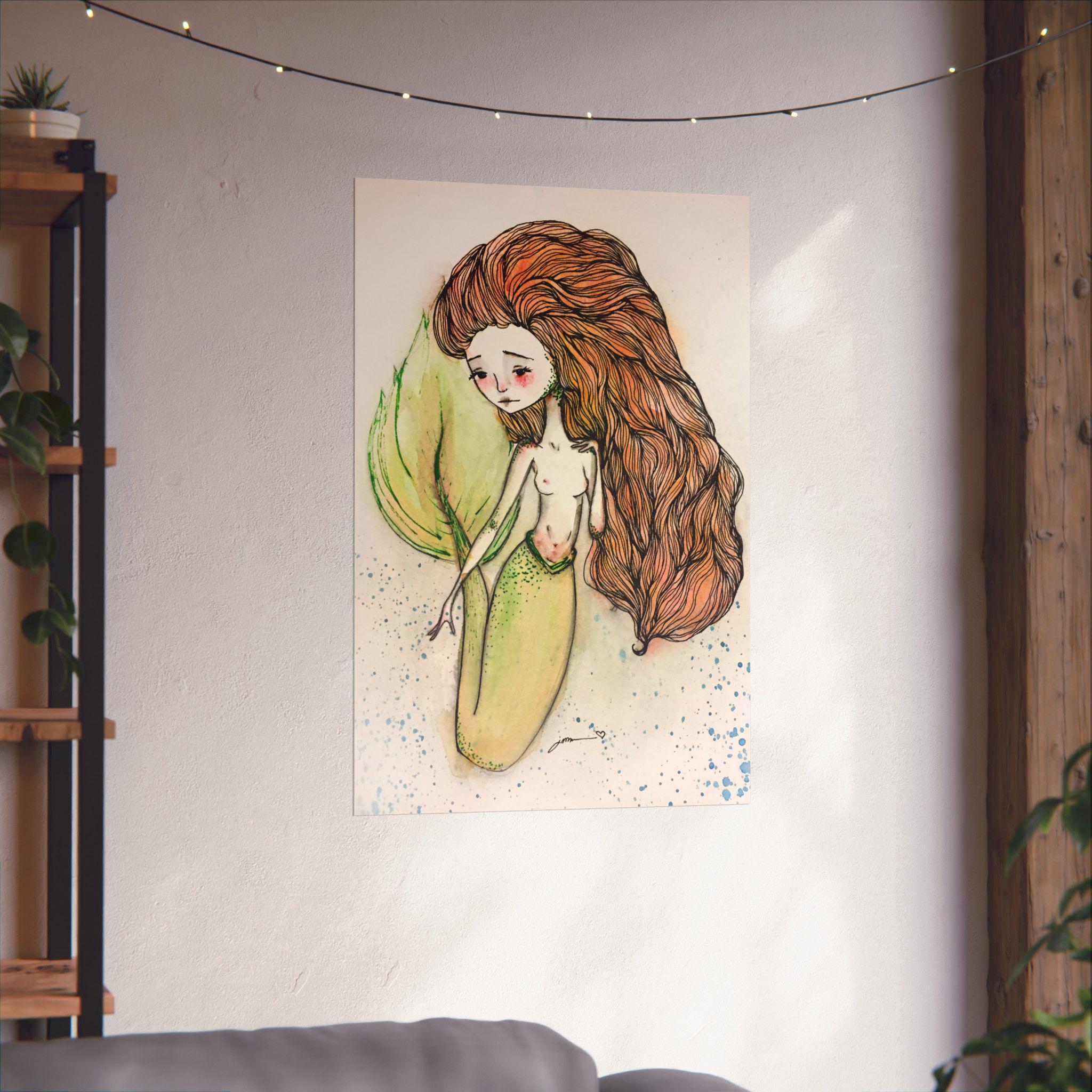 Mermaid in Red · Poster Print