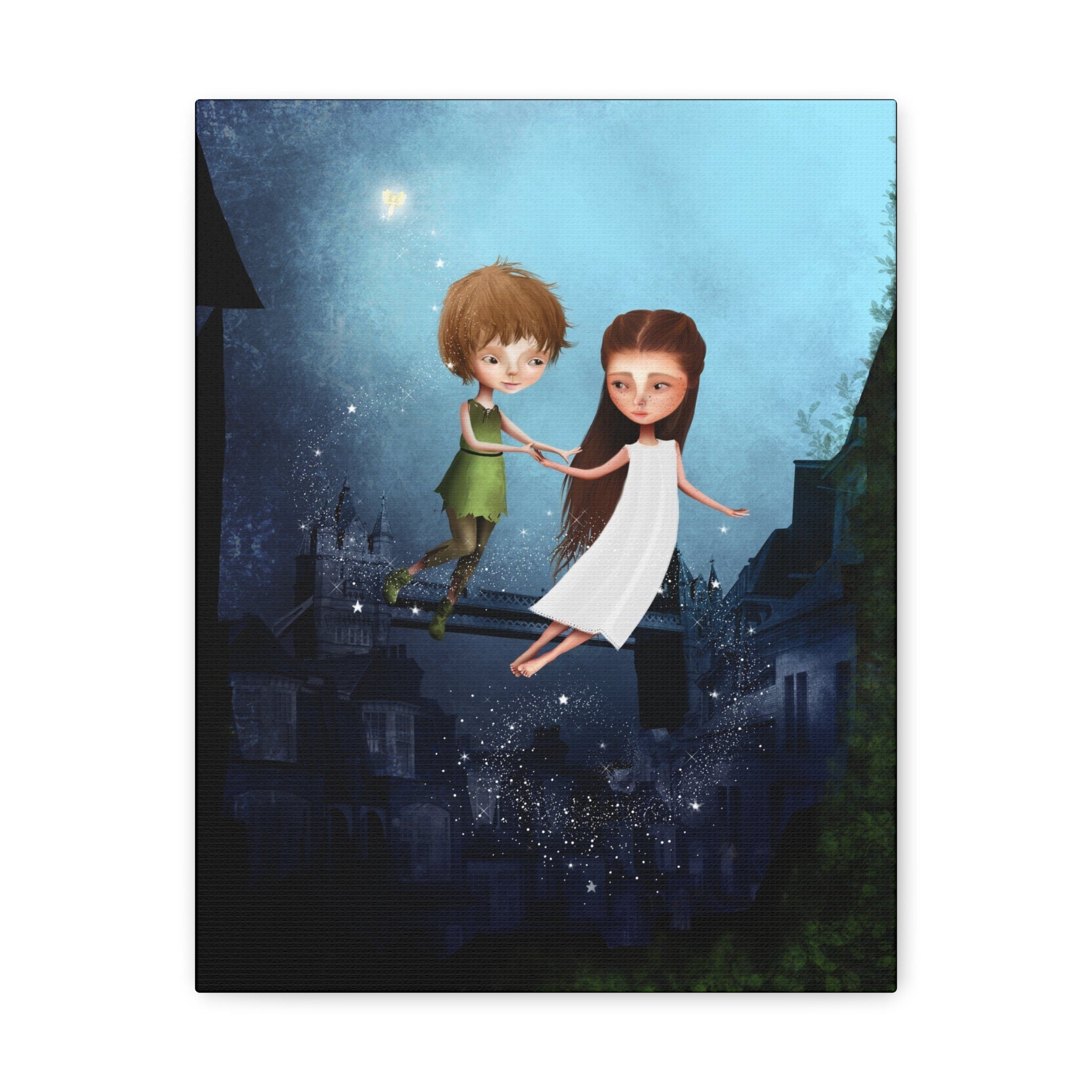 Peter Pan and Wendy in London · Canvas Print