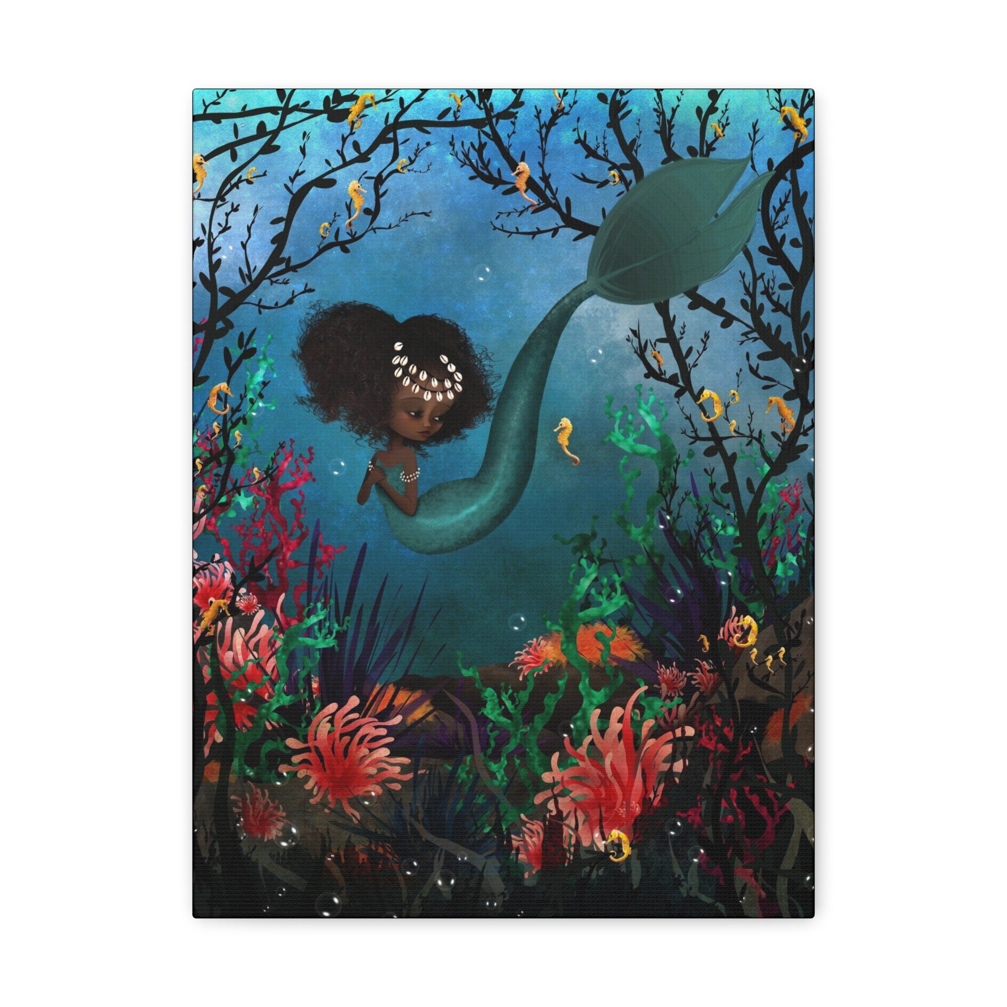 Teal Mermaid · Canvas Print